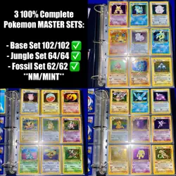 Pokemon Master Set 100% Complete Base Set 102/102 Jungle 64/64 Fossil 62/62 NM - Image 1