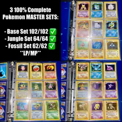 Pokemon Master Set 100% Complete Base Set 102/102 Jungle 64/64 Fossil 62/62 - Image 1