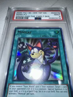 Yugioh! Mimicat EN078 1st Edition PSA 9 Spell Card - Image 2