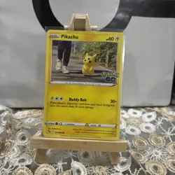 027/078 Pikachu : Cosmo Holo Promo Card : Pokemon GO Trading Card Game - Image 1