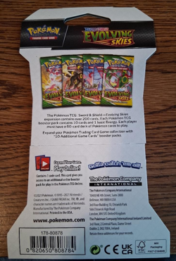 2021 Pokemon Evolving Skies Sleeved Booster Pack Factory Sealed - Image 2