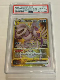 2022 POKEMON ORIGIN FORME PALKIA VSTAR ASTRAL RADIANCE SR FULLART 208/189 PSA 10 - Image 1