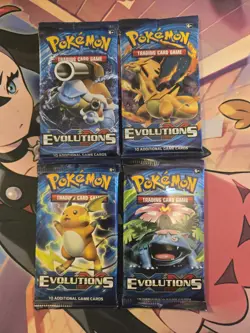 Pokemon XY Evolutions Booster Pack Art Set (4 Packs) - Image 1
