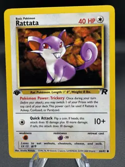 Pokemon TCG Rattata 66/82 1st Edition Team Rocket Vintage WOTC LP - Image 1