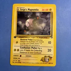 LT. SURGE'S MAGNEMITE Pokemon Card - WOTC - 1st Edition - Gym Heroes - 50/132 LP - Image 1