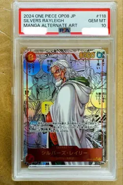 PSA 10 Rayleigh OP08-118 Manga Art SEC Two Legends ONE PIECE Card Japanese Used - Image 1