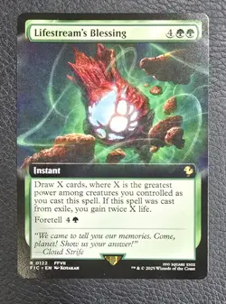 1x Lifestream's Blessing, Extended Art, Final Fantasy, Magic MTG NM Card - Image 1