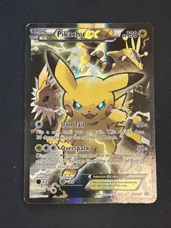HP Pokemon Pikachu EX XY124 Black Star Promo 2016 Holo Card TCG - Image 1