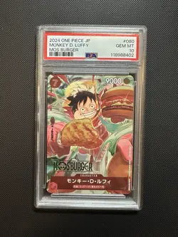 PSA 10 2024 One Piece Card Promo Monkey D Luffy P-080 Mos Burger Japanese #18a - Image 1