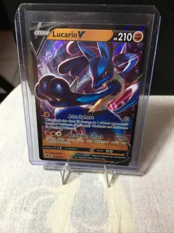 ULTRA RARE Lucario V 027/073 Champions Path - NM Full Art Holo Pokemon Card - Image 1
