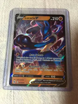 ULTRA RARE Lucario V 027/073 Champions Path - NM Full Art Holo Pokemon Card - Image 2