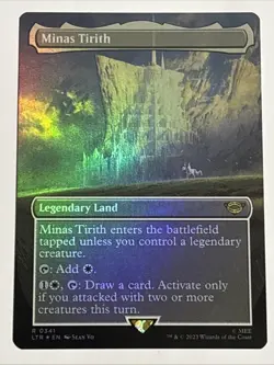 MTG Lord of the Rings Minas Tirith Borderless Foil 0341 NM Rare - Image 1