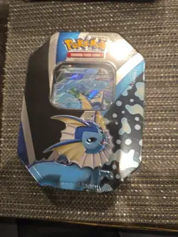 Pokemon TCG Vaporeon V Collection Tin Brand New Factory Sealed 4 Booster Packs - Image 1