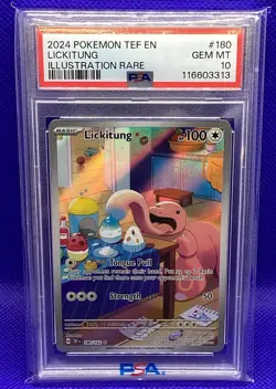 2024 POKEMON TEF EN-TEMPORAL FORCES ILLUSTRATION RARE #180 LICKITUNG PSA 10 - Image 1