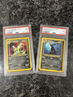 2001 Pokemon Neo Discovery 1st Edition Holo Umbreon / Tyranitar COMBO PSA 9 MINT - Image 1