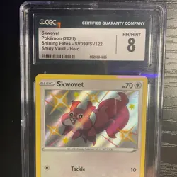 Skwovet CGC Graded NM Mint 8 (2021) Shining Fates SV099/SV122 Holo Pokemon Card - Image 3
