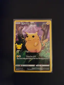 Pokemon TCG 2021 Celebrations Pikachu Holo Rare Card 5/25 NM Condition B - Image 1