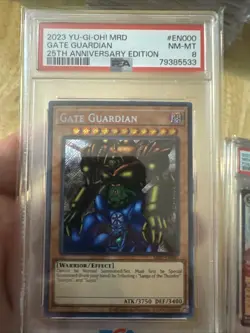 PSA 8 Yu-Gi-Oh Card 25th Anniversary - MRD-EN000 - GATE GUARDIAN SCR - Image 1