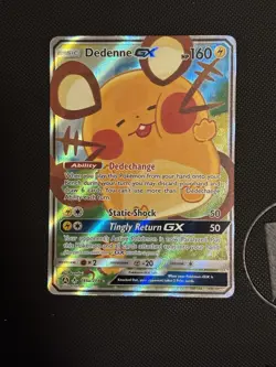 Pokemon Dedenne GX Full Art Holo Card 195a/214 Alternative Art Promo LP - Image 1