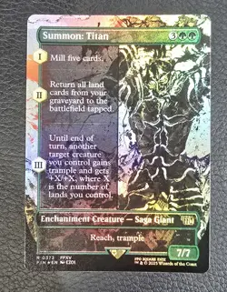 Summon: Titan (Borderless) Final Fantasy Foil MTG NM Magic Card - Image 1