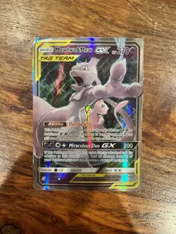 Pokemon TCG Mewtwo & Mew GX Holo Card 71/236 Unified Minds Tag Team LP - Image 1