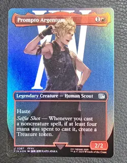 Prompto Argentum #0387 FIN U (Borderless) (FOIL) - MtG Final Fantasy Magic Card - Image 1