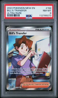 2023 POKEMON MEW EN-151 ULTRA RARE #194 BILL'S TRANSFER PSA 8 - Image 1
