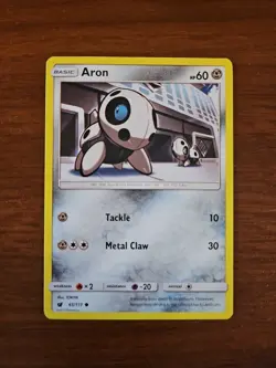 Pokemon SM Crimson Invasion - 65/111 ARON, Unlimited Common - Image 1