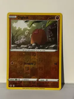 Diglett Reverse Holo 092/202 SWSH01: Sword & Shield Base Set NM Pokemon Fast Shi - Image 1