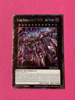 Yugioh Super Starslayer TY-PHON - Sky Crisis RA04-EN072 Platinum Secret 1st LP - Image 1