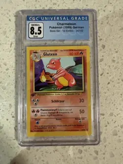 1st Edition Base Set German Charmeleon 2 Square Corners Error Card CGC 8.5 - Image 1