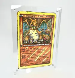 Pokemon Charizard Hand Drawn Pokemon Garbage Monster Card Original Art 1/1 - Image 1