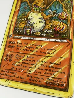 Pokemon Charizard Hand Drawn Pokemon Garbage Monster Card Original Art 1/1 - Image 4