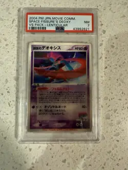PSA 7 Sky-Splitting Deoxys Pokemon card 2004 Lenticular Deoxys VS 3D Movie RARE - Image 1