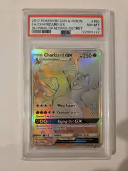 Pokemon Card : PSA 8 Near Mint - Mint Charizard GX 150/147 Burning Shadows - Image 1
