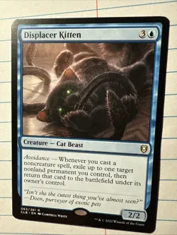MTG Displacer Kitten Commander Legends: Battle for Baldur's Gate Regular Card - Image 1