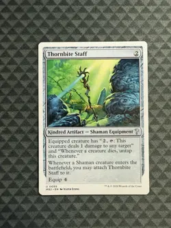 MTG Thornbite Staff #0099 White Border Uncommon Mystery Booster 2 (MB2) - Image 1