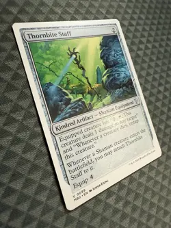 MTG Thornbite Staff #0099 White Border Uncommon Mystery Booster 2 (MB2) - Image 2