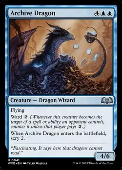 Archive Dragon - Wilds of Eldraine WOE- MTG - LP Magic - 41 U - Image 1