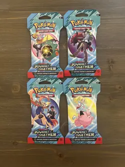 Pokemon TCG Journey Together Sleeved Booster Pack Art Set Of 4 - Image 1