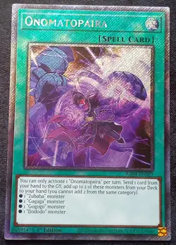 YuGiOh! Onomatopaira RA04-EN089 Platinum Secret Rare - Near Mint - Image 1