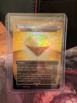 Chaos Emerald (Lotus Petal) Yellow MTG Secret Lair Sonic Bonus Card NM - Image 1