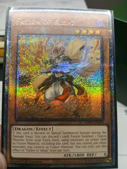 Yu-Gi-Oh Card RA04-EN034 Fallen of Albaz (Alt Art) Quarter Century Secret Rare. - Image 1