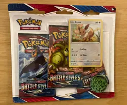 Pokemon BATTLE STYLES Blister Pack with 3 Booster Packs + EEVEE PROMO Holo Card - Image 1