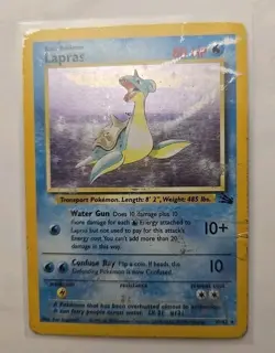 Vintage Pokemon Card Lot - Lapras Holo (Fossil) & Pidgeot Holo (Jungle) Damaged - Image 5