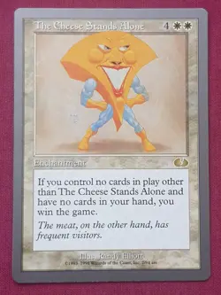 Magic The Gathering UNGLUED THE CHEESE STANDS ALONE white card MTG - Image 1