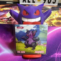 NEW Pokemon Eif Pokedex Shiny Gameboy Lenticular Card Spoink - Image 1