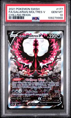 Galarian Moltres V - Alt Art #177 Chilling Reign- Pokemon Card - PSA 10 - Image 1