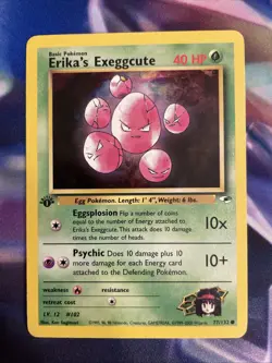 1st Edition ERIKA'S EXEGGCUTE 77/132 Gym Heroes - Pokemon WOTC Vintage Card - LP - Image 2