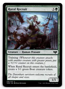 MTG Innistrad Crimson Vow Rural Recruit 216/277 Magic the Gathering - Image 1